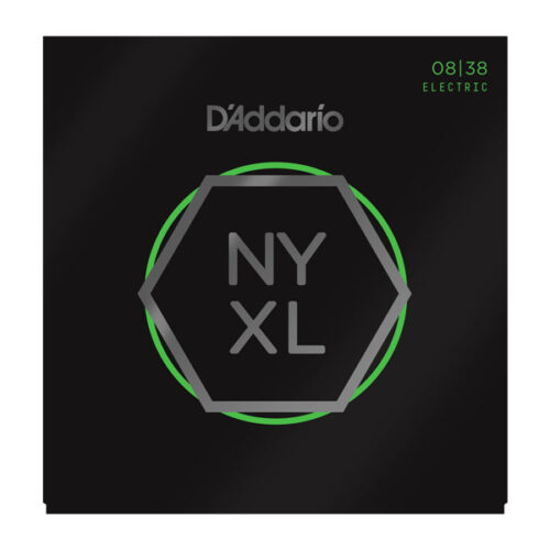 D'Addario NYXL Extra Super Light Electric Guitar Strings (08-38) - Includes 6 Free Plectrums